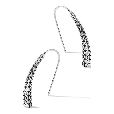 Sterling Silver Woven Threader Earrings – view 7