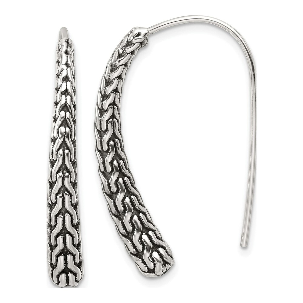 Sterling Silver Woven Threader Earrings