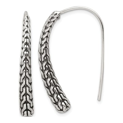 Sterling Silver Woven Threader Earrings