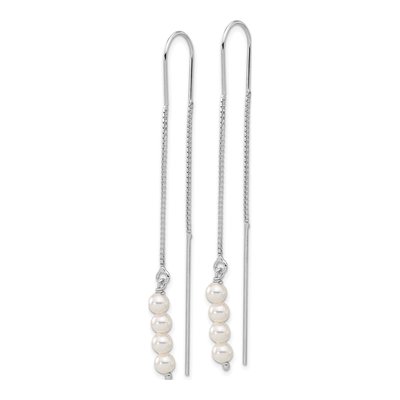 Sterling Silver CZ Threader Earrings – view 2