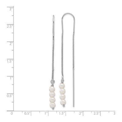 Sterling Silver CZ Threader Earrings – view 4