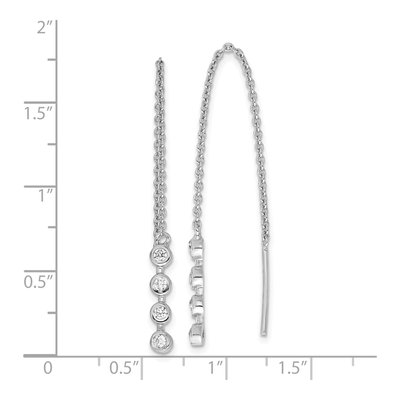Sterling Silver CZ Threader Earrings – view 5