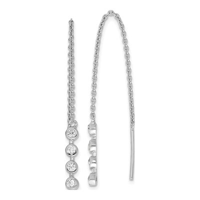Sterling Silver CZ Threader Earrings