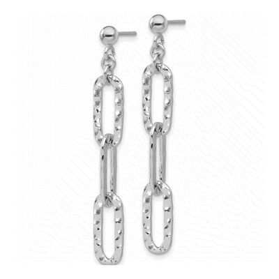 Sterling Silver Hammered Dangle Earrings – view 3