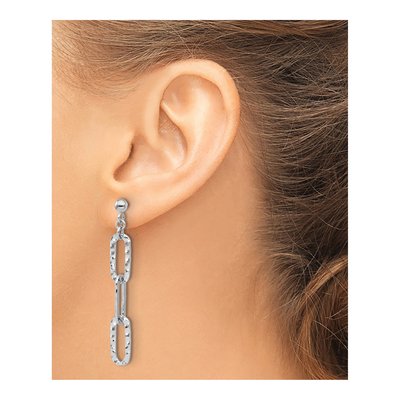 Sterling Silver Hammered Dangle Earrings – view 4