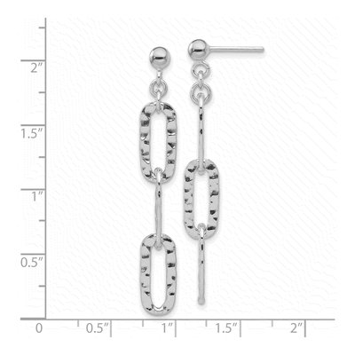 Sterling Silver Hammered Dangle Earrings – view 5
