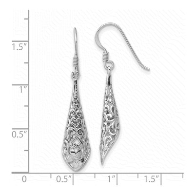 Sterling Silver Filigree Flower Dangle Earrings – view 5