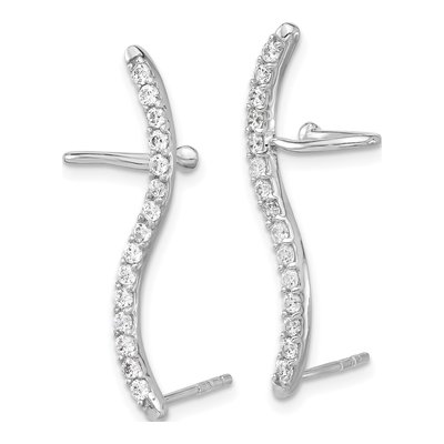Sterling Silver CZ Curved Ear Cuff Ear Cuff – view 3