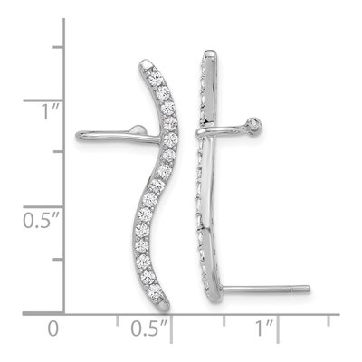 Sterling Silver CZ Curved Ear Cuff Ear Cuff – view 5