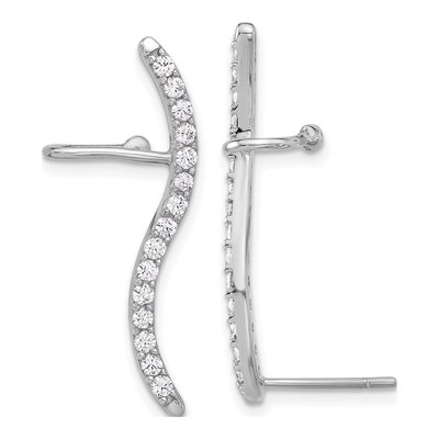 Sterling Silver CZ Curved Ear Cuff Ear Cuff