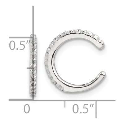 Sterling Silver 12mm CZ Ear Cuff Ear Cuff – view 5