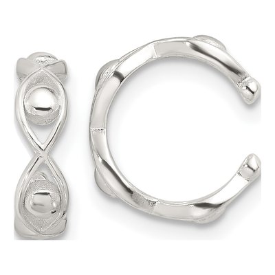 Sterling Silver 12mm Beaded Ear Cuff Ear Cuff