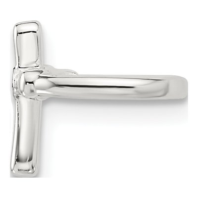 Sterling Silver 10mm CZ Cross Ear Cuff Ear Cuff – view 3