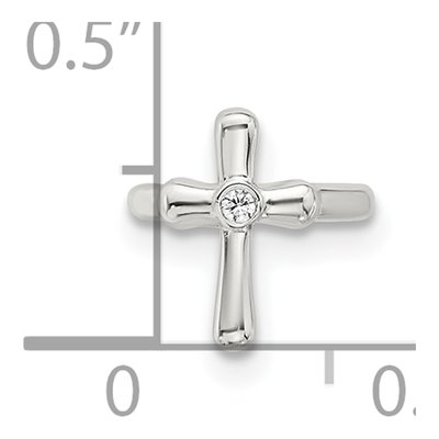 Sterling Silver 10mm CZ Cross Ear Cuff Ear Cuff – view 6