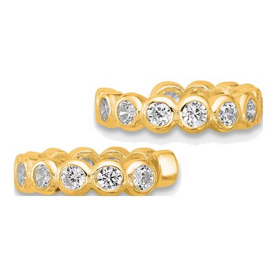 Gold-Plated Sterling Silver 12mm CZ Ear Cuff Ear Cuff – view 3