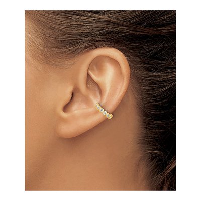 Gold-Plated Sterling Silver 12mm CZ Ear Cuff Ear Cuff – view 4