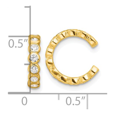 Gold-Plated Sterling Silver 12mm CZ Ear Cuff Ear Cuff – view 5