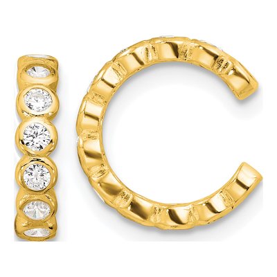 Gold-Plated Sterling Silver 12mm CZ Ear Cuff Ear Cuff