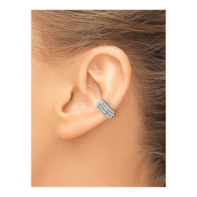 Sterling Silver 12mm CZ Cuff Ear Cuff – view 4