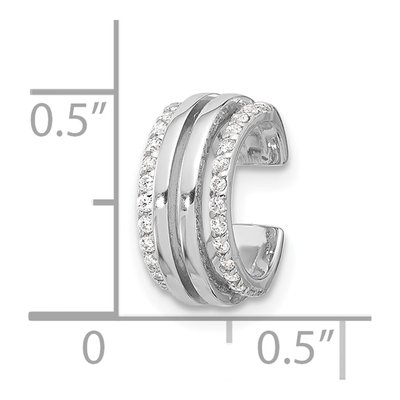 Sterling Silver 12mm CZ Cuff Ear Cuff – view 6