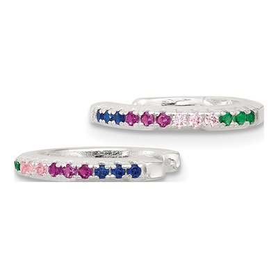 Sterling Silver 15mm CZ Multicolor Ear Cuff Ear Cuff – view 3