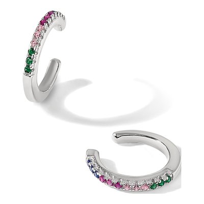Sterling Silver 15mm CZ Multicolor Ear Cuff Ear Cuff – view 6