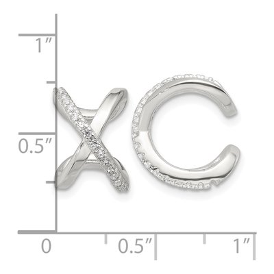 Sterling Silver 14mm CZ 'x' Ear Cuffs Ear Cuff – view 5