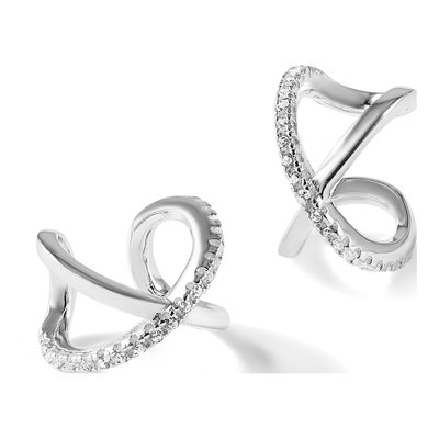 Sterling Silver 14mm CZ 'x' Ear Cuffs Ear Cuff – view 6