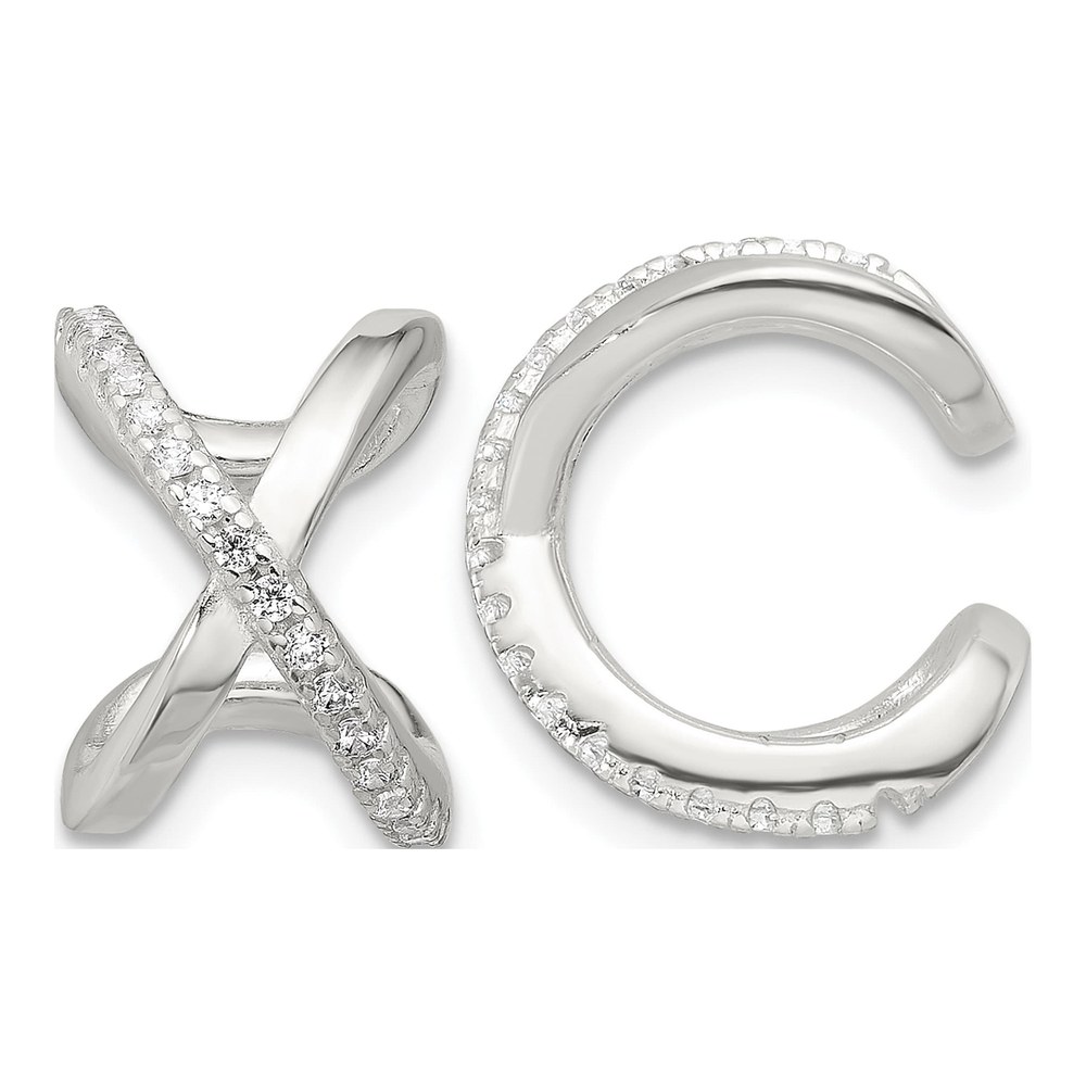 Sterling Silver 14mm CZ 'x' Ear Cuffs Ear Cuff