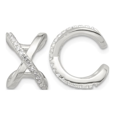Sterling Silver 14mm CZ 'x' Ear Cuffs Ear Cuff