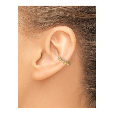 Gold-Plated Sterling Silver 15mm CZ Link Ear Cuffs Ear Cuff – view 4