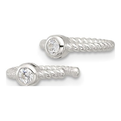 Sterling Silver 12mm CZ Twisted Ear Cuff Ear Cuff – view 3