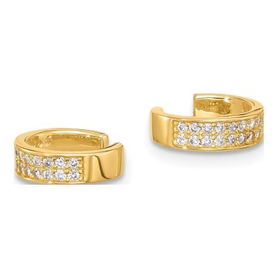 Gold-Plated Sterling Silver 10mm CZ Ear Cuff Ear Cuff – view 3