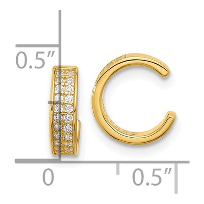 Gold-Plated Sterling Silver 10mm CZ Ear Cuff Ear Cuff – view 5