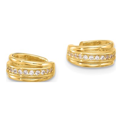 Gold-Plated Sterling Silver 10mm CZ Ear Cuff Ear Cuff – view 3