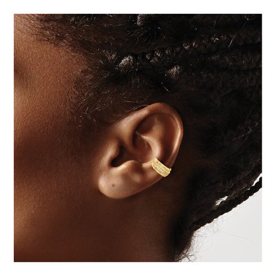 Gold-Plated Sterling Silver 10mm CZ Ear Cuff Ear Cuff – view 4