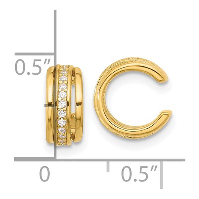 Gold-Plated Sterling Silver 10mm CZ Ear Cuff Ear Cuff – view 5