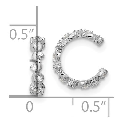Sterling Silver 11mm CZ Cuff Ear Cuff – view 5