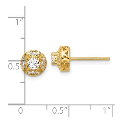 Gold-Plated Sterling Silver Round CZ Cluster Stud Earrings – view 5