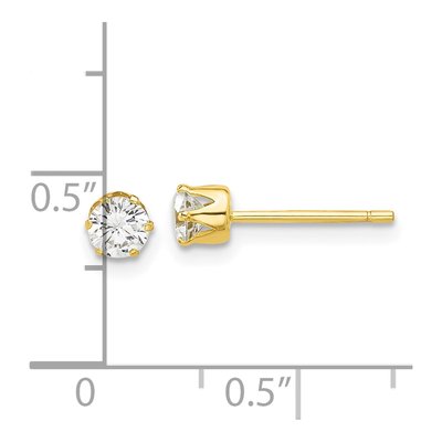 Gold-Plated Sterling Silver 4mm Round CZ Stud Earrings – view 5
