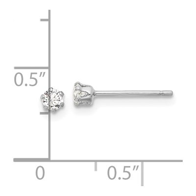 Sterling Silver 3mm Round CZ Stud Earrings – view 5