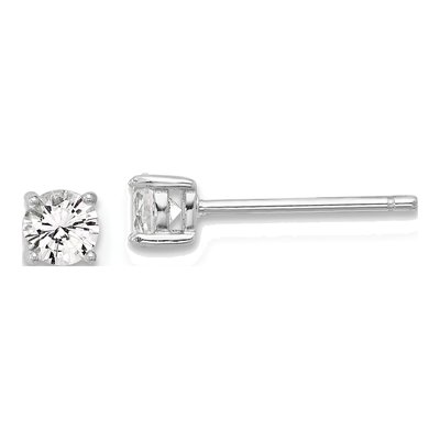 Sterling Silver 4mm Round Lab-Created Sapphire Stud Earrings
