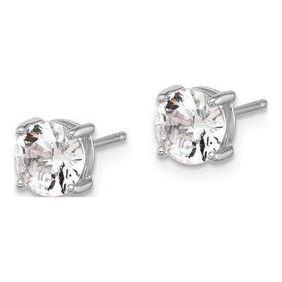 Sterling Silver 6mm Round Lab-Created Sapphire Stud Earrings – view 3