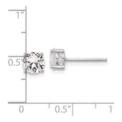 Sterling Silver 6mm Round Lab-Created Sapphire Stud Earrings – view 5