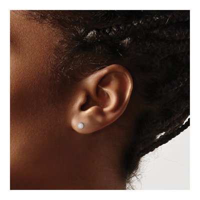 Sterling Silver 3mm Round CZ Stud Earrings – view 4