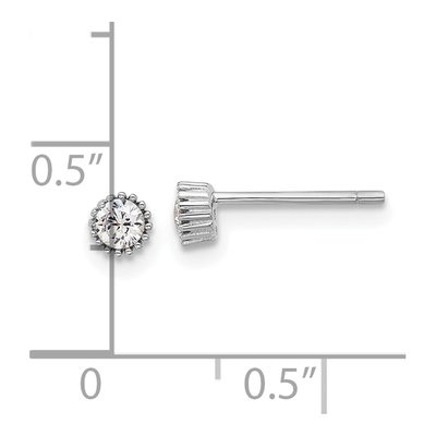 Sterling Silver 3mm Round CZ Stud Earrings – view 5
