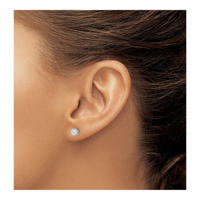 Sterling Silver 4mm Round CZ Stud Earrings – view 4