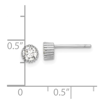 Sterling Silver 4mm Round CZ Stud Earrings – view 5