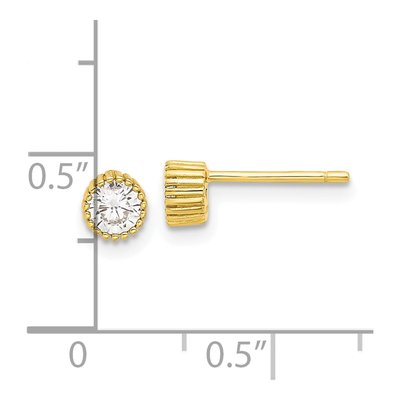 Gold-Plated Sterling Silver 4mm Round CZ Stud Earrings – view 5