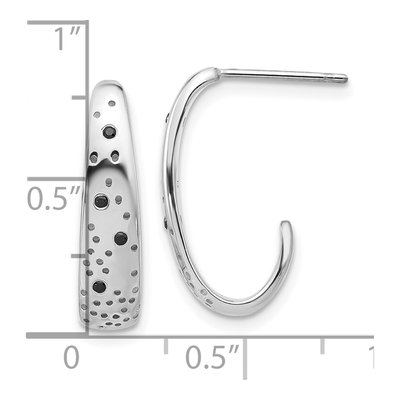 Sterling Silver 20mm CZ J- Hoop Earrings – view 5